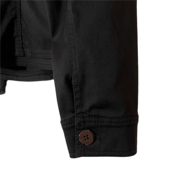 Worth Black Ruffle Hem Button Up Pocket Short Utility Jacket Blazer Women Small - Picture 11 of 15